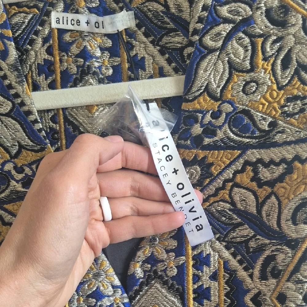 Alice + Olivia Blue and Gold Maxi Dress With Tags!! - Picture 2 of 7